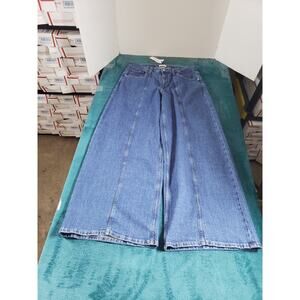 The Drop Jeans Size 31 Womens Blue Pants Frida Mid Rise Ladies Wide Leg NWT